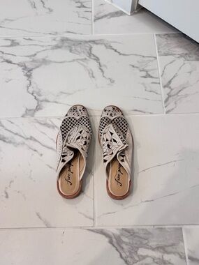Free People Beige Mules